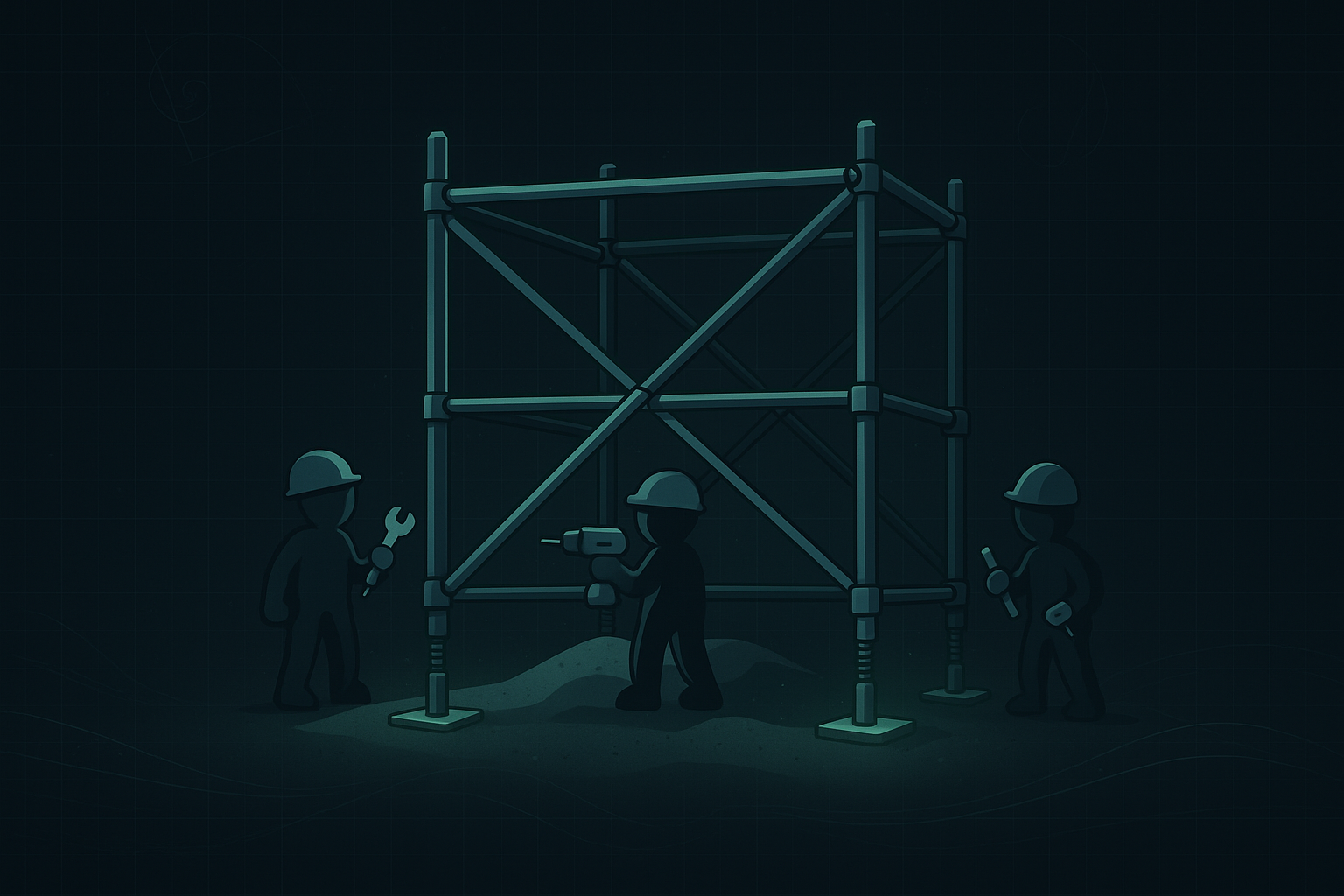 Modular bridge with labeled sections, parallel beams, and cross-bracing for structural integrity.